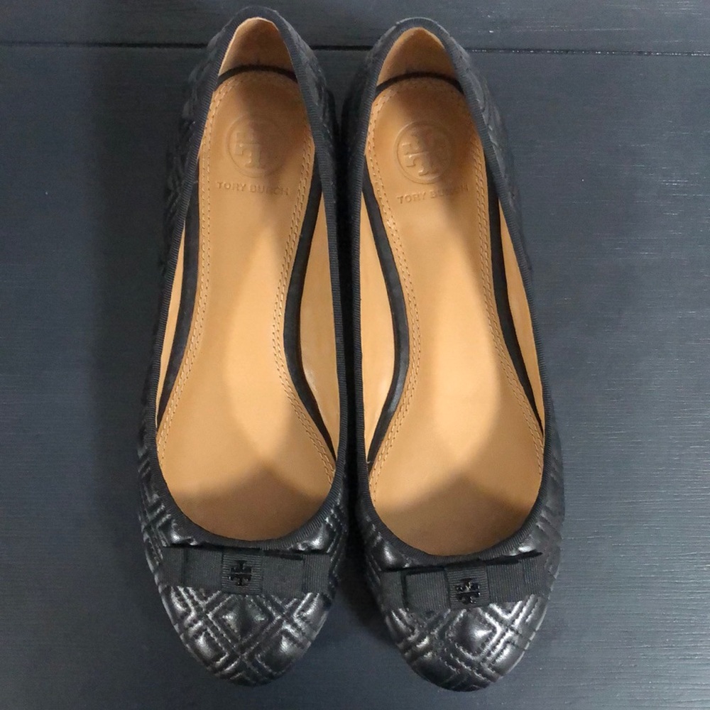 Tory Burch Black Leather Flats